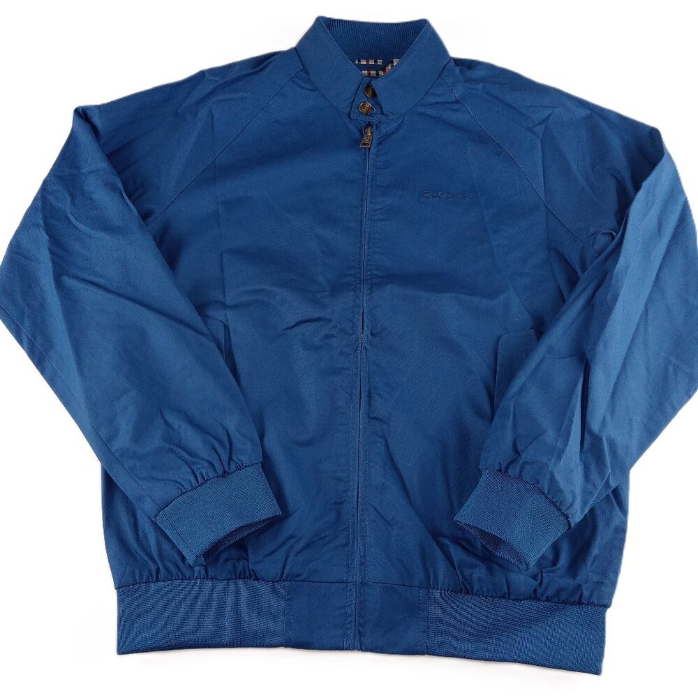 Ben Sherman Men's Full Zip Bomber Jacket Size Small True Blue Cotton Lined